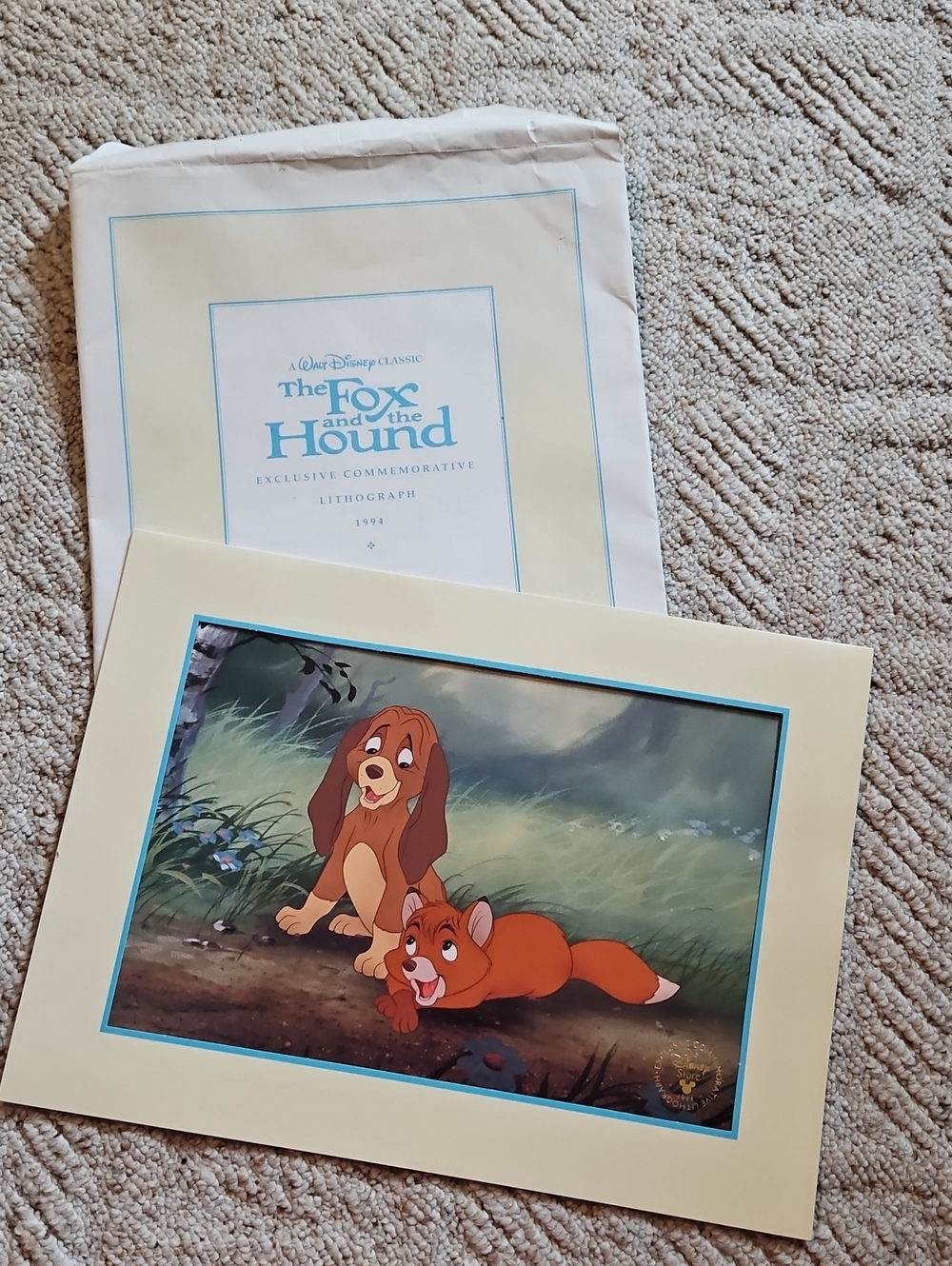 Disney Fox and The Hound Commemorative Lithograph